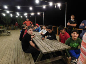Camp for the young boys in nature